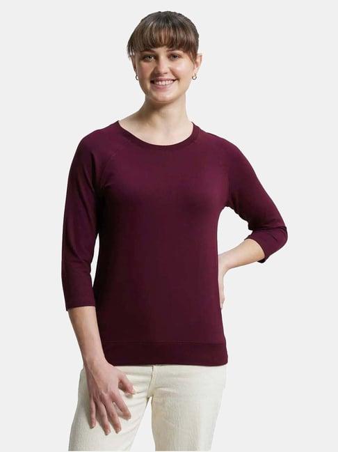 jockey maroon regular fit t-shirt