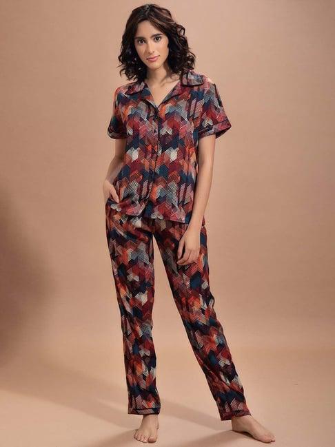 clovia multicolor printed pajama set