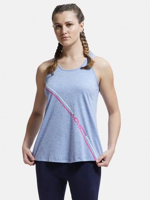 jockey mw22 women's microfiber graphic printed racerback styled tank top with stay dry treatment