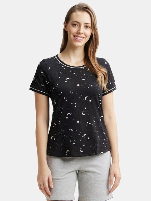 jockey rx57 women's super combed cotton relaxed fit printed round neck half sleeve t-shirt