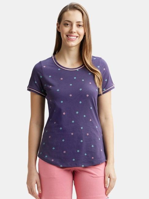 jockey rx57 women's super combed cotton relaxed fit printed round neck half sleeve t-shirt