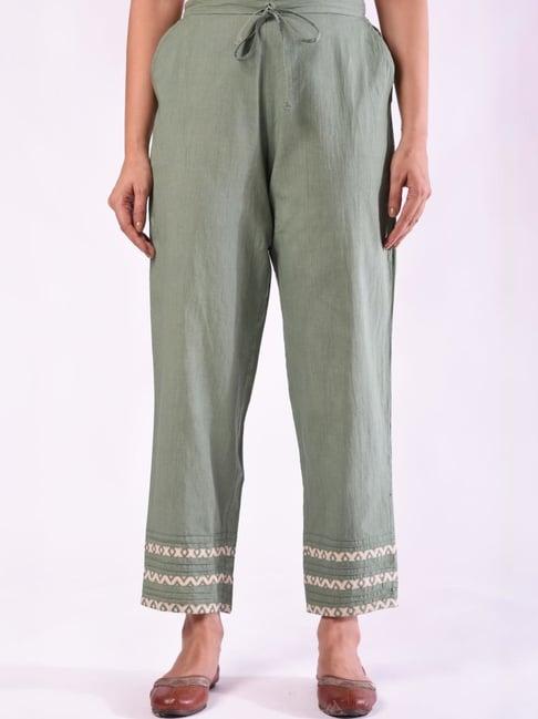 prakriti jaipur green pleated pants