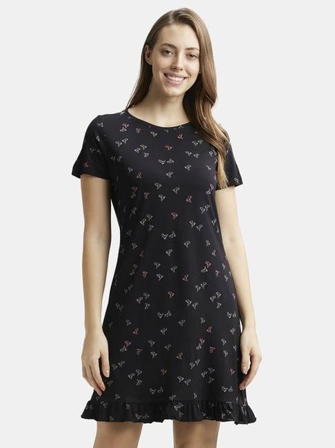 jockey rx25 women's micro modal cotton half sleeve printed sleep dress (colors & prints may vary)