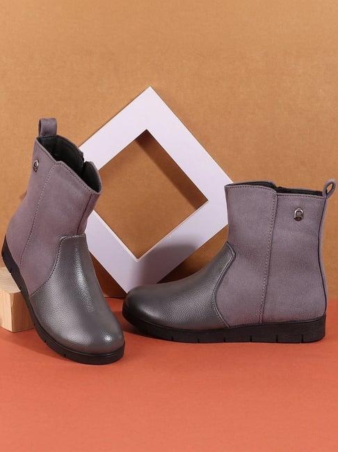 metro women's grey casual booties