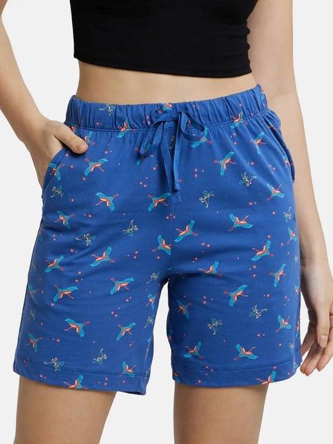 jockey rx65 women's super combed cotton printed shorts with convenient side pockets(prints may vary)