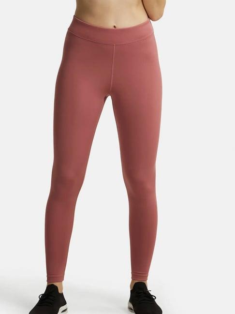 jockey mw20 women's microfiber elastane stretch performance leggings with broad waistband