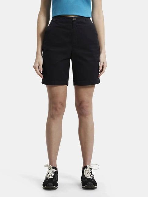 jockey black cotton relaxed fit shorts