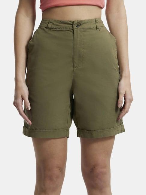 jockey olive cotton relaxed fit shorts