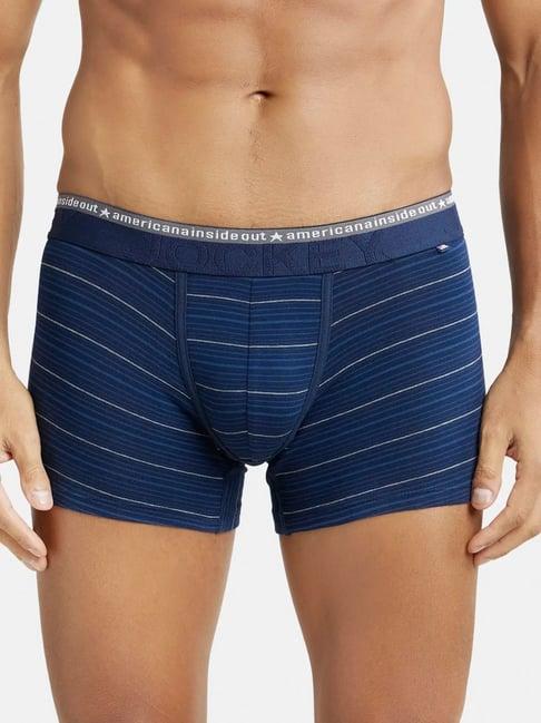 jockey us68 men's super combed cotton elastane stretch stripe trunk