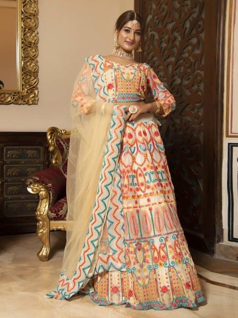 calmna multi-color embellished lehenga set