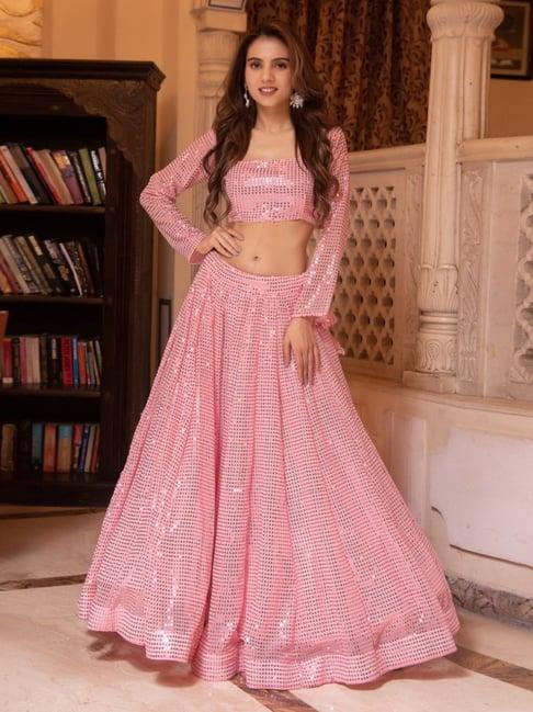 calmna bebo pink sequin lehenga set