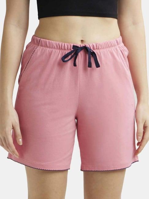 jockey rx72 women's super combed cotton relaxed fit sleep shorts with convenient side pockets