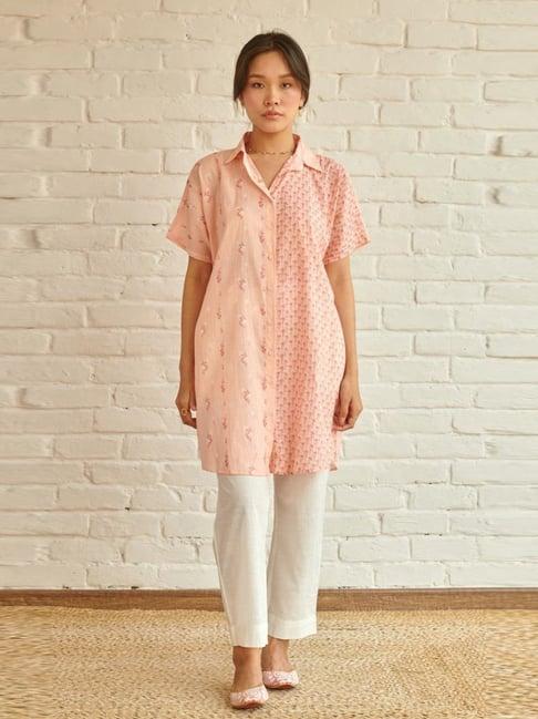 prakriti jaipur peach lily oversized shirt