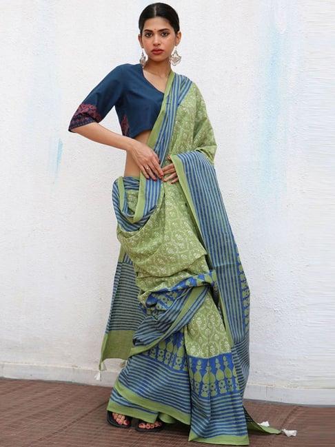 chidiyaa no made panthi blockprinted cotton saree