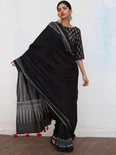 chidiyaa no made barbara blockprinted cotton saree