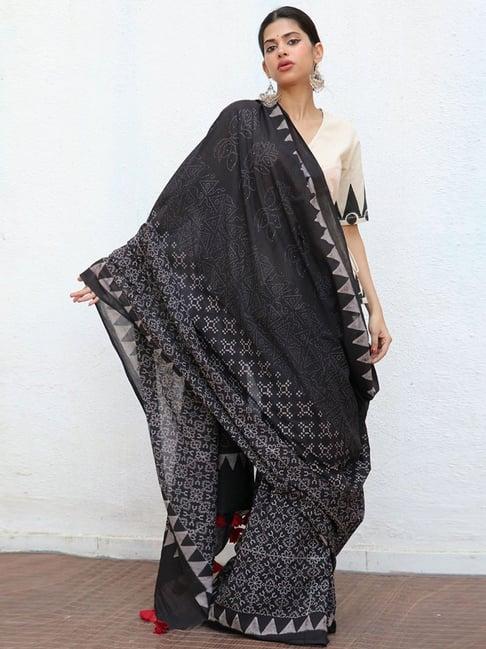 chidiyaa no made nimrat blockprinted cotton saree