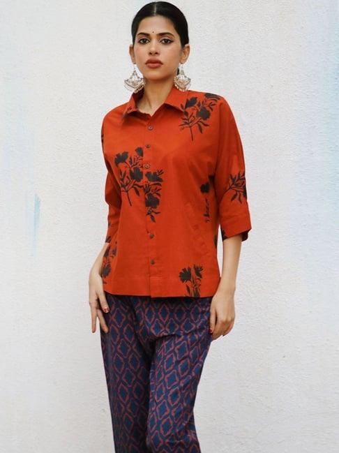 chidiyaa nomad zairah blockprinted cotton shirt top