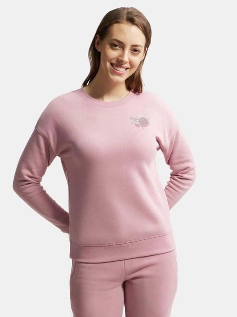 jockey pink cotton printed sweatshirt