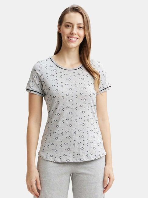 jockey rx57 women's super combed cotton relaxed fit printed round neck half sleeve t-shirt