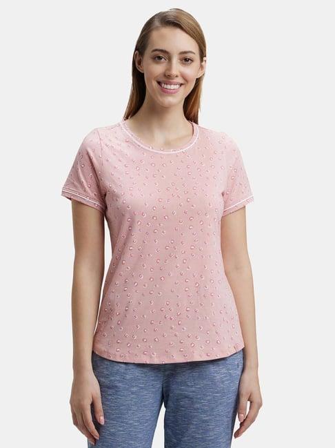 jockey rx57 women's super combed cotton relaxed fit printed round neck half sleeve t-shirt