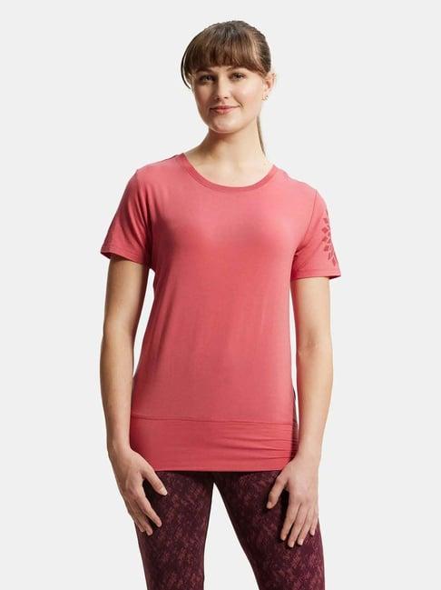 jockey pink printed sports t-shirt