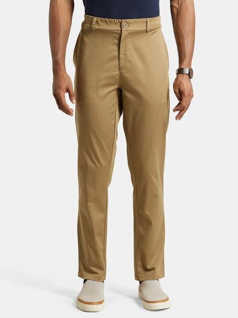 jockey sepia tint slim fit flat front trousers