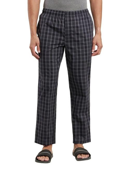 jockey black regular fit check nightwear pyjamas