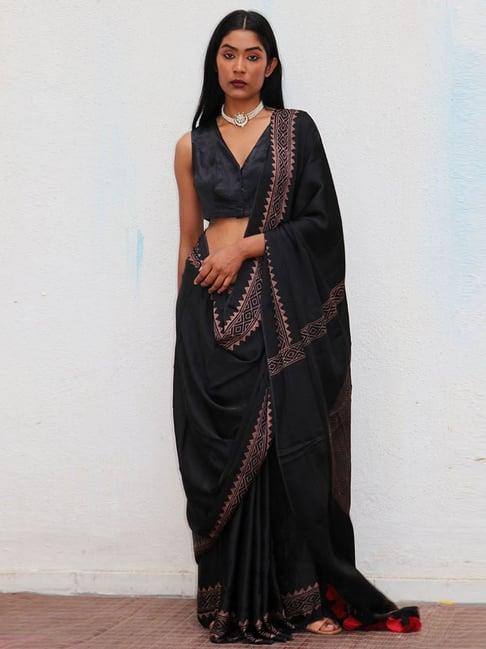 chidiyaa where the wind flows piharavaa blockprinted modal silk saree