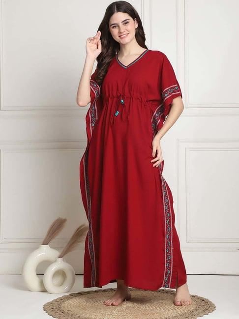 secret wish red kaftan nighty