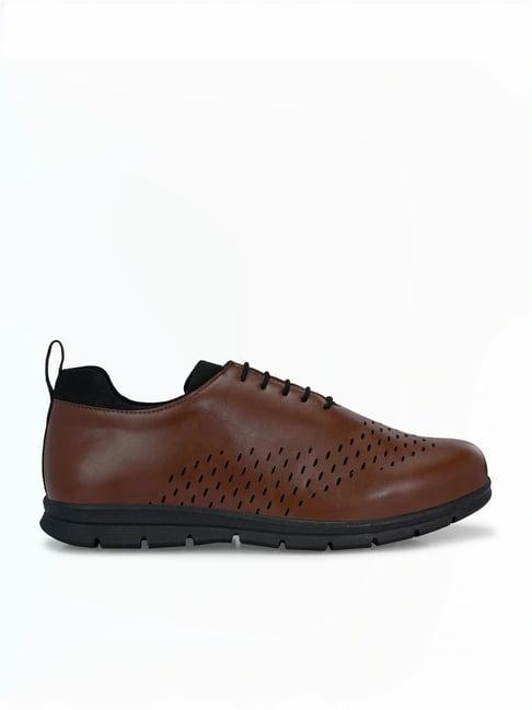 hoversole men's rick tan & black oxford shoes