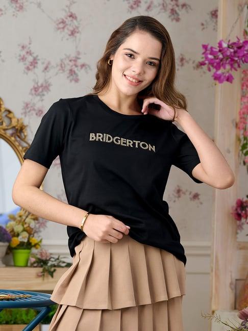 madame black embellished t-shirt