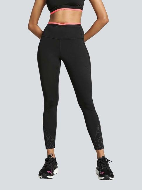 puma black printed tights