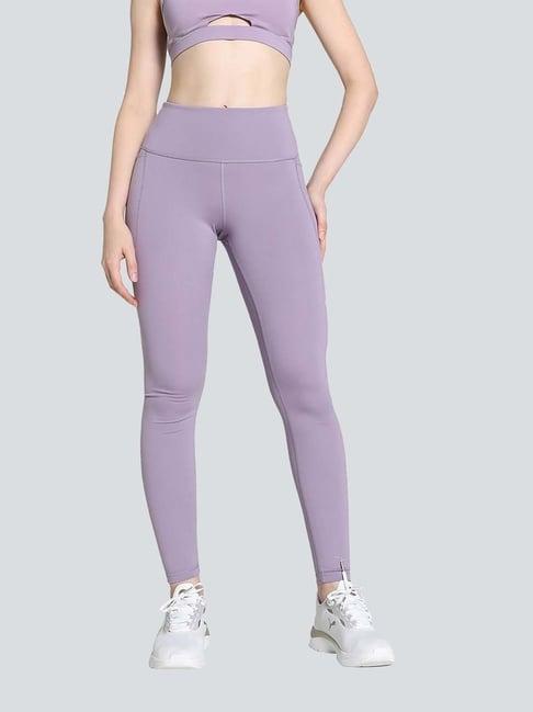 puma purple logo print tights