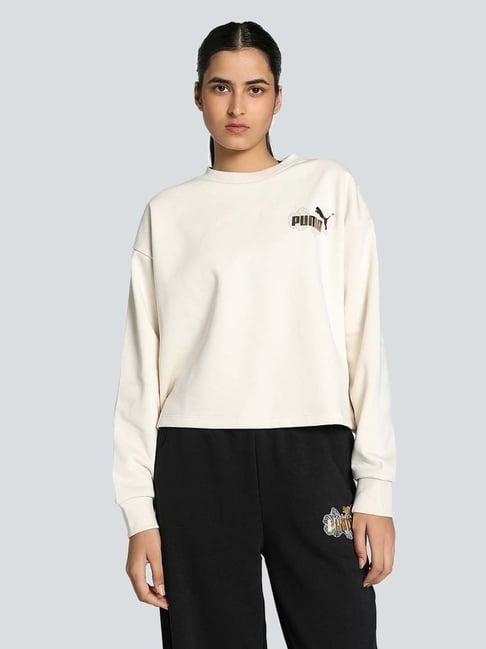 puma white logo print sweatshirt