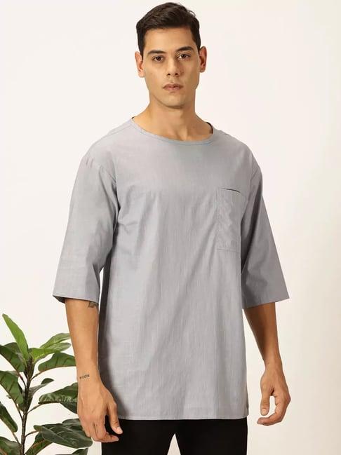 thomas scott light grey boxy fit short kurta