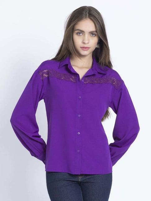 shaye purple lace work shirt