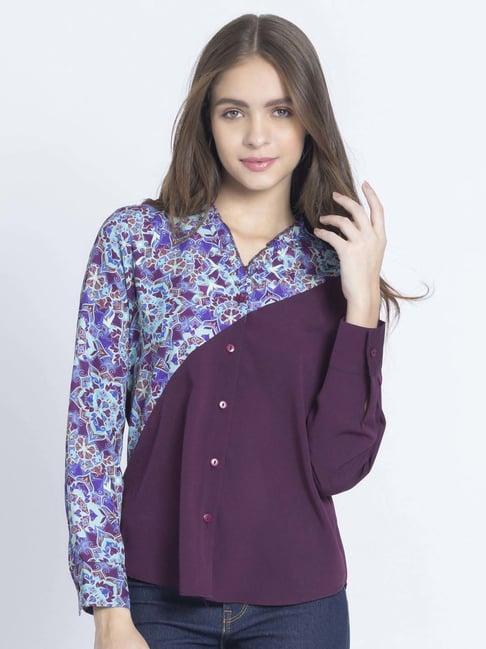 shaye purple printed shirt