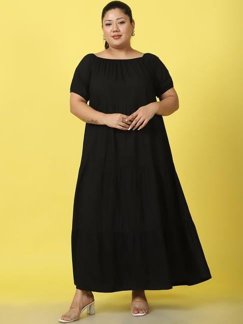 therebelinme black plus size maxi dress