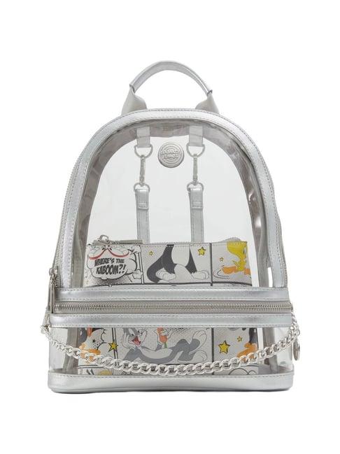 aldo looney tunes silver synthetic solid small backpack