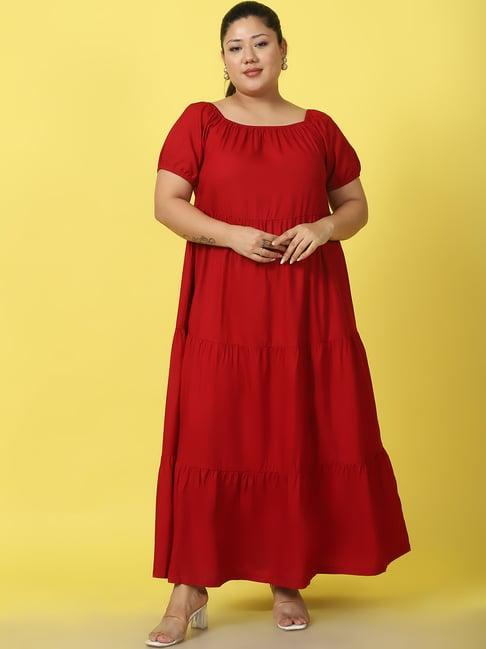 therebelinme maroon plus size maxi dress