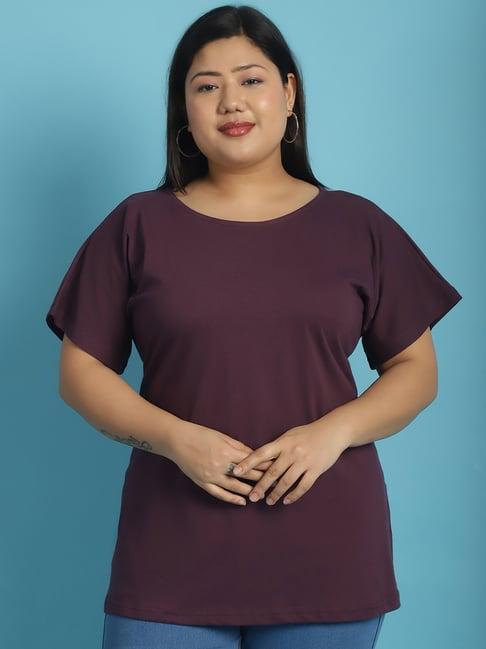 therebelinme purple cotton plus size t-shirt