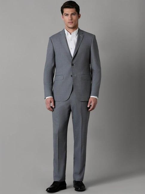 louis philippe grey slim fit two piece suits