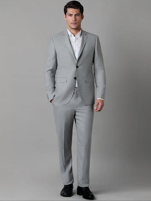 louis philippe grey slim fit two piece suits