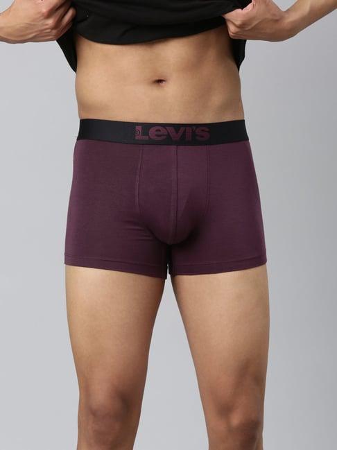 levi's maroon cotton skinny fit trunks