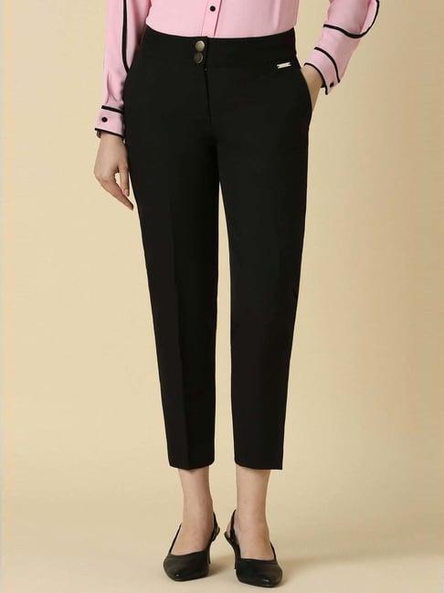 allen solly black mid rise pants