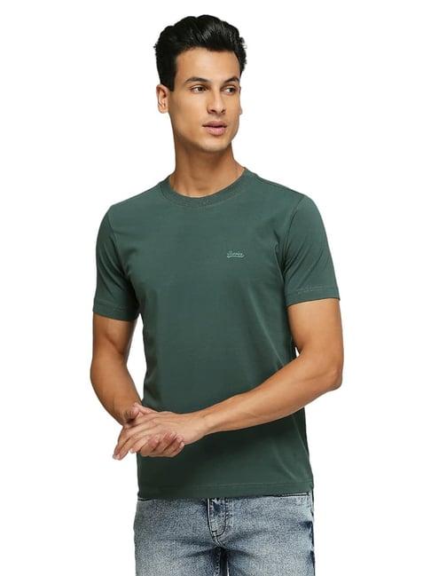 basics green cotton muscle fit t-shirt