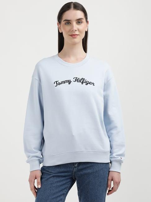 tommy hilfiger light blue graphic print sweatshirt