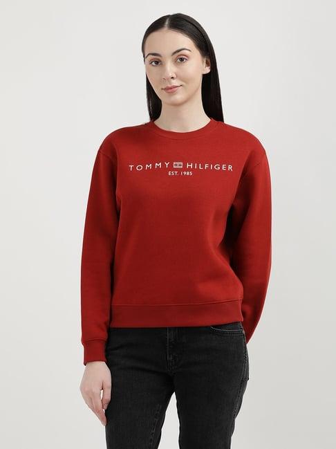 tommy hilfiger red graphic print sweatshirt