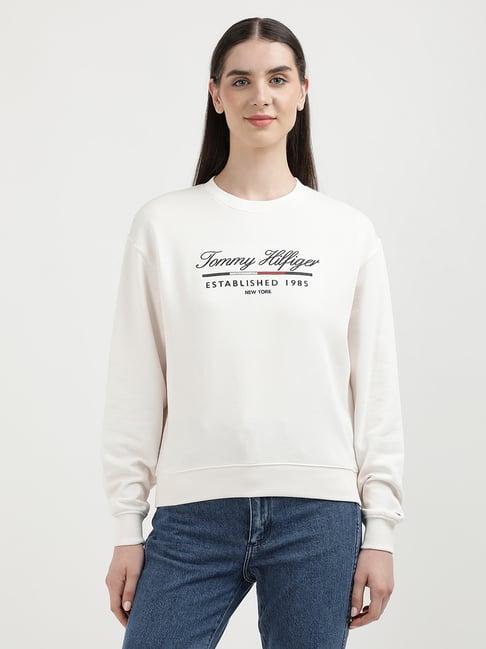 tommy hilfiger white graphic print sweatshirt