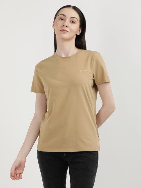 tommy hilfiger khaki regular fit t-shirt